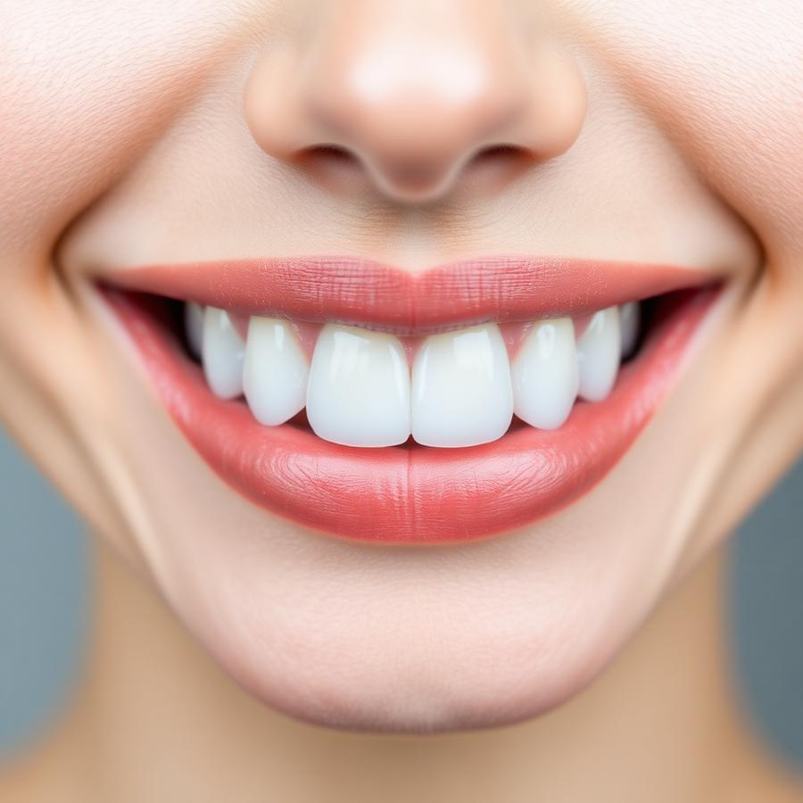 After treatment: an even, naturally white smile following composite bonding at Bayview Dental